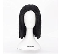 ydound Anime Coser wig Demon Slayer Kimetsu No Yaiba Ubuyashiki Kagaya Cosplay Wig Short Black Heat Resistant Synthetic Hair Wig + Wig Cap For Fans