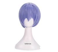 ydound Anime Coser wig EVA Neon Genesis Evangelion Ayanami Rei Cosplay Wigs Short Light Blue Heat Resistant Synthetic Hair Wig + Wig Cap