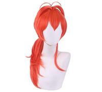 ydound Anime Coser wig Game Genshin Impact Project Orange Red Wig Diluc Ragnvindr Cosplay Wig Role Play Powder 60cm