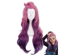 ydound Anime Coser wig Game LoL Seraphine Cosplay Wig KDA Cosplay Loose Wave Pink Mixed Purple Wigs Heat Resistant Synthetic Hair