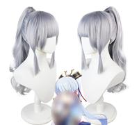 ydound Anime Coser wig Genshin Impact Wig,Anime Cosplay Kamisato Ayaka Wig, Ponytail Silver Wig with Free Wig Cap, for Halloween, Party, Carnival, Nightlife, Concerts, Weddings