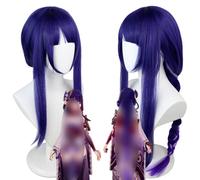 ydound Anime Coser wig Genshin Impact Wig,Anime Cosplay Raiden Shogun Wig, Purple wig with Free Wig Cap, for Halloween, Party, Carnival, Nightlife, Concerts, Weddings