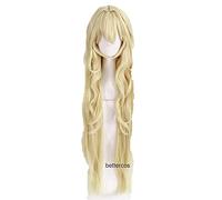 ydound Anime Coser wig Goblin Slayer Priestess Cosplay Wig Long Light Golden Heat Resistant Synthetic Hair Wig+ Wig Cap