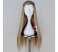 ydound Anime Coser wig Hobbit Elf Legolas Cosplay Accessories Props Halloween Party Gold 75Cm Long Braided Heat Resistant Synthetic Hair + Free Wig Cap