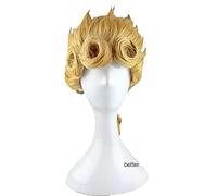 ydound Anime Coser wig JoJo' s Bizarre Adventure Giorno Giovanna Cosplay Wig Golden Braid Styled Heat Resistant Synthetic Hair Wig+ Wig Cap
