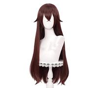 ydound Anime Coser wig Kосплей Genshin Impact Amber Cosplay Парик Аний Wig Permainan Panjang Coklat Lurus Poni Panas Halloween Pesta Sehari-hari