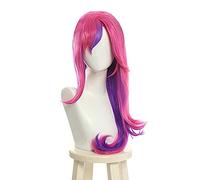 ydound Anime Coser wig L- Email Wig Lol Xayah Cosplay Wigs Star Guardians Cosplay Long Pink Purple Wig With Ears Halloween Heat Resistant Synthetic Hair 24Inches Multi Color