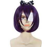 ydound Anime Coser wig lkishima Midari Cosplay Wig Anime KAKEGURUI purple Short Straight Wigs with Bangs Cosplay Accessories for Women Girls with Wig Cap