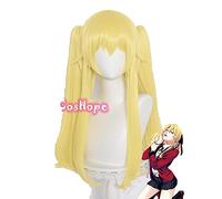 ydound Anime Coser wig Mary Saotome Cosplay Kakegurui Cosplay 65cm Light Yellow Wig Cosplay Anime Cosplay Wigs Heat Resistant Synthetic Wigs Halloween