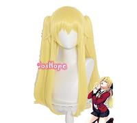 ydound Anime Coser wig Mary Saotome Cosplay Kakegurui Cosplay 65cm Light Yellow Wig Cosplay Anime Cosplay Wigs Heat Resistant Synthetic Wigs Halloween