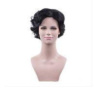ydound Anime Coser wig Miss Peregrine' S Home For Peculiar Children Miss Perry Green Cosplay Wig Eva Green Black Short Curly Hair Wigs