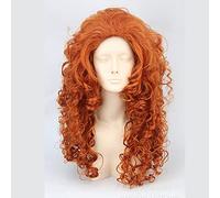 ydound Anime Coser wig Movie Brave Long Curly Princess Merida Cosplay Wig For Cosplay Orange Hair + Hair Net