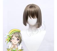 ydound Anime Coser wig Nakasu Kasumi cosplay Wig LoveLive PDP Perfect Dream Project cosplay 「」 Dark gold short hair Fiber synthetic wig