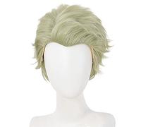 ydound Anime Coser wig Nanami Kento Cosplay Wig Anime Jujutsu Kaisen Mixed Green Short Wigs Cosplay Accessories for Women Girls with Wig Cap