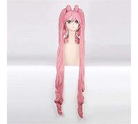ydound Anime Coser wig Pretty Soldier Sailor Moon Chibi Usa Long Straight Cosplay Wigs For Women Female Synthetic Hair Wig Two Ponytail And Bun Pink