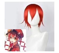 ydound Anime Coser wig Red Blood Cell for wig Cells at Work! Anime wig Red Short Hair Cosplay Comic- Con Halloween Party Carnival Adult Teen