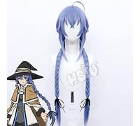 ydound Anime Coser wig Roxy Migurdia Cosplay Wig Anime Mushoku Tensei Jobless ReincarnatFiber synthetic wig Light Indigo Double Braid Long Hair