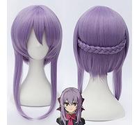 ydound Anime Coser wig Seraph Of The End Hiiragi Shinoa Wigs Light Purple Heat Resistant Synthetic Hair Perucas Anime Costume Cosplay Wig + Wig Cap Kuxd0077 (Size : KUXD0077)