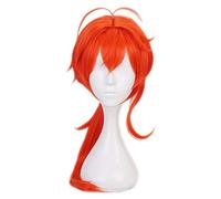 ydound Anime Coser wig Sucrose Wig, Genshin Impact Sucrose Cosplay Wig with Clip Ears & Wig Cap, Long Straight Green Blue Anime Cosplay Wig ( Color : Diluc )