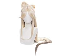 ydound Anime Coser wig Sucrose Wig, Genshin Impact Sucrose Cosplay Wig with Clip Ears & Wig Cap, Long Straight Green Blue Anime Cosplay Wig ( Color : Ningguang )