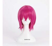 ydound Anime Coser wig The Seven Deadly Sins Gowther Cosplay Wigs Short Rose Red Heat Resistant Synthetic Hair Wig+ Wig Cap
