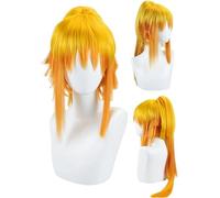 ydound Anime Cosplay Demon Slayer Wig, Yellow Long Claw Clip Ponytail Synthetic Hair for Female Zenitsu Agatsuma Kimetsu No Yaiba Role Play Halloween Wigs With Wig Cap