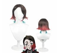 ydound Anime Cosplay Wig, Demon Slayer Wig, Multilayer Gradient Short Hair Wig for Dream Role Play Wigs With Wig Cap, for Party Daily Halloween