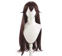 ydound Anime Game Cosplay Costume Genshin Impact Wig, Women Long Straight Hair With Bangs Synthetic Hair with Wig Cap, for Halloween, Party, Carnival, Nightlife, Weddings (Kujo Sara) (Color : Amber)