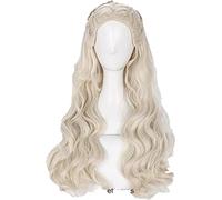 ydound Cosplay Daenerys Targaryen Cosplay Long Wig Mother Wavy High Temperature Resistant Synthetic Wig + Wig Cap for Party Cosplay Anime Wig Coser