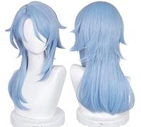 ydound Genshin Impact Kamisato Ayato Cosplay Wig Halloween Costume Anime Party Blue Layered Side Parting Hair Cosplay Anime Wig Coser