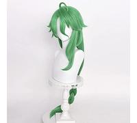 ydound Green Braided Wig for Genshin Impact Long Anime Cosplay Hair Wigs with Ponytail Braids Bangs + Cap (Baizhu Green) Cosplay Anime Wig Coser