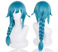 ydound Jinx Cosplay Blue Wig Cosplay for Women Long Pre Braids Wigs with Bangs Synthetic Hair Wigs for Anime Cosplay Costume Cosplay Anime Wig Coser