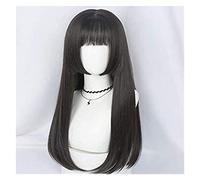 ydound Kakegurui Jabami Yumeko Black Straight Color Cosplay Wig Role Play Synthetic Hair Wig 100cm KEEBON Cosplay Anime Wig Coser