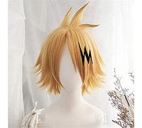 ydound KEEBON Boku no Hero Academia Kaminari Denki Wig My Hero Academia Heat Resistant Synthetic Hair Cosplay Wigs +Wig Cap + Black Lightening Cosplay Anime Wig Coser