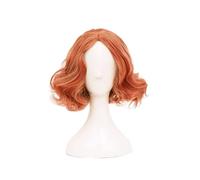 ydound Persona 5 Cosplay Wig, Orange Layered Curly Short Hair for Haru Okumura Role Play Halloween Wigs With Wig Cap