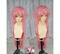 ydound The Future Diary Mirai Nikki Yuno Gasai 100cm Long Peach Pink Heat Resistant Hair Cosplay Costume Wig + Wig Cap Cosplay Anime Wig Coser