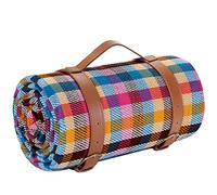 YDPlaier Picnic Blanket Waterproof, Beach Blanket Portable with Carry Strap Outdoor Camping Party, Large Foldable Sand Proof for Wet Grass Hiking or Kids Playground Picnic Mat