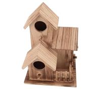 YDRCESMI Wooden Bird House with Roofs, Bird Houses For Outside, Wooden Blue Bird Houses For Outdoors With Standing Pole For Garden, Balcony, And So On