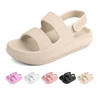 ydscsci Kids Cloud Sandals Boys Girls Slip on Flat Slides Sandals EVA Summer Quick Drying Pillow Slipper With Hook Loop Back Strap