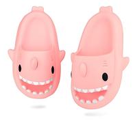 ydscsci Kids Shark Sliders Boys Girls Comfy Soft Cloud Slippers Beach Pool Shower Antislip Sandals Pink Size 5/6 UK Child