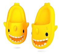 ydscsci Kids Shark Sliders Boys Girls Comfy Soft Cloud Slippers Beach Pool Shower Antislip Sandals Yellow Size 10/11 UK Child