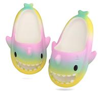 ydscsci Kids Shark Slippers boys Girls Comfy Soft Cloud Slippers Beach Pool Shower Antislip Sandals Yellow Green Pink Size 10/11 UK Child