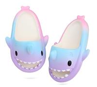 ydscsci Kids Shark Slippers boys Girls Comfy Soft Cloud Slippers Beach Pool Shower Antislip Sandals Purple Blue Pink Size 9/9.5 UK Child