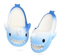 ydscsci Kids Shark Slippers boys Girls Comfy Soft Cloud Slippers Beach Pool Shower Antislip Sandals Blue White Blue Size 10/11 UK Child