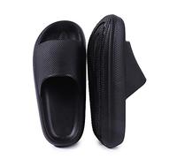 ydscsci Womens Mens Cloud Slides Pool Sliders Shower Shoes Beach Sandals Bathroom Slippers Thick Sole Non Slip Comfy Aurora black Size 3/4