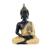 YdseozOA Thai Resin Buddha Meditating Peace Harmony Statue Home Office Desk Decor India Religious Buddhism Sculpture Craft Ornament(Gold)