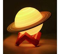 YDSIII Moon Lamp 8.66 inch Saturn Lamp Galaxy Lamp 16 Colors LED 3D Moon Light USB Rechargeable Remote&Touch Control Nursery Room Decor