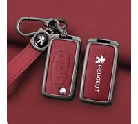 YdSoo Car Key Cover for Peugeot RCZ 2010-2013, Car Key Fob Case Leather Key Fob Cover Key Card Case Holder Fit with Keychain Key Shell Protection Car Accessories,I