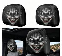 YDSTNiu 2 Pcs Car Headrest Covers for Skoda Octavia Superb Yeti | Ghost-face headrest cover, spooky double-sided print car headrest cover, stretchy and breathable headrest cover