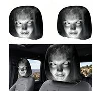 YDSTNiu 2 Pcs Car Headrest Covers for Skoda Octavia Superb Yeti | Ghost-face headrest cover, spooky double-sided print car headrest cover, stretchy and breathable headrest cover